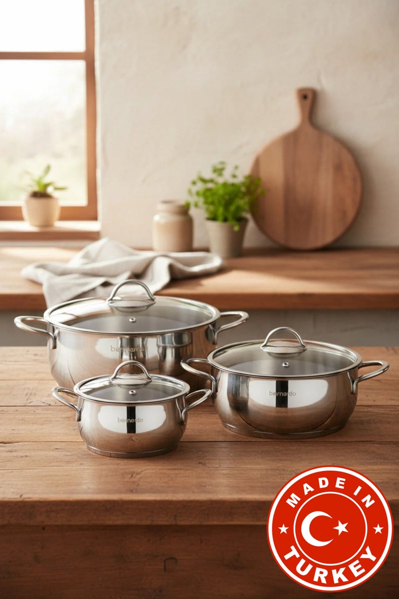 Bernardo Monde 6 Piece Deep Steel Cookware Set (Made in Turkey) - Image 1
